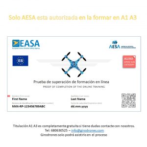 A1 A3 certificado AESA Ejemplo Girodrones gratis
