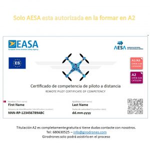 A2 certificado AESA Ejemplo Girodrones gratis